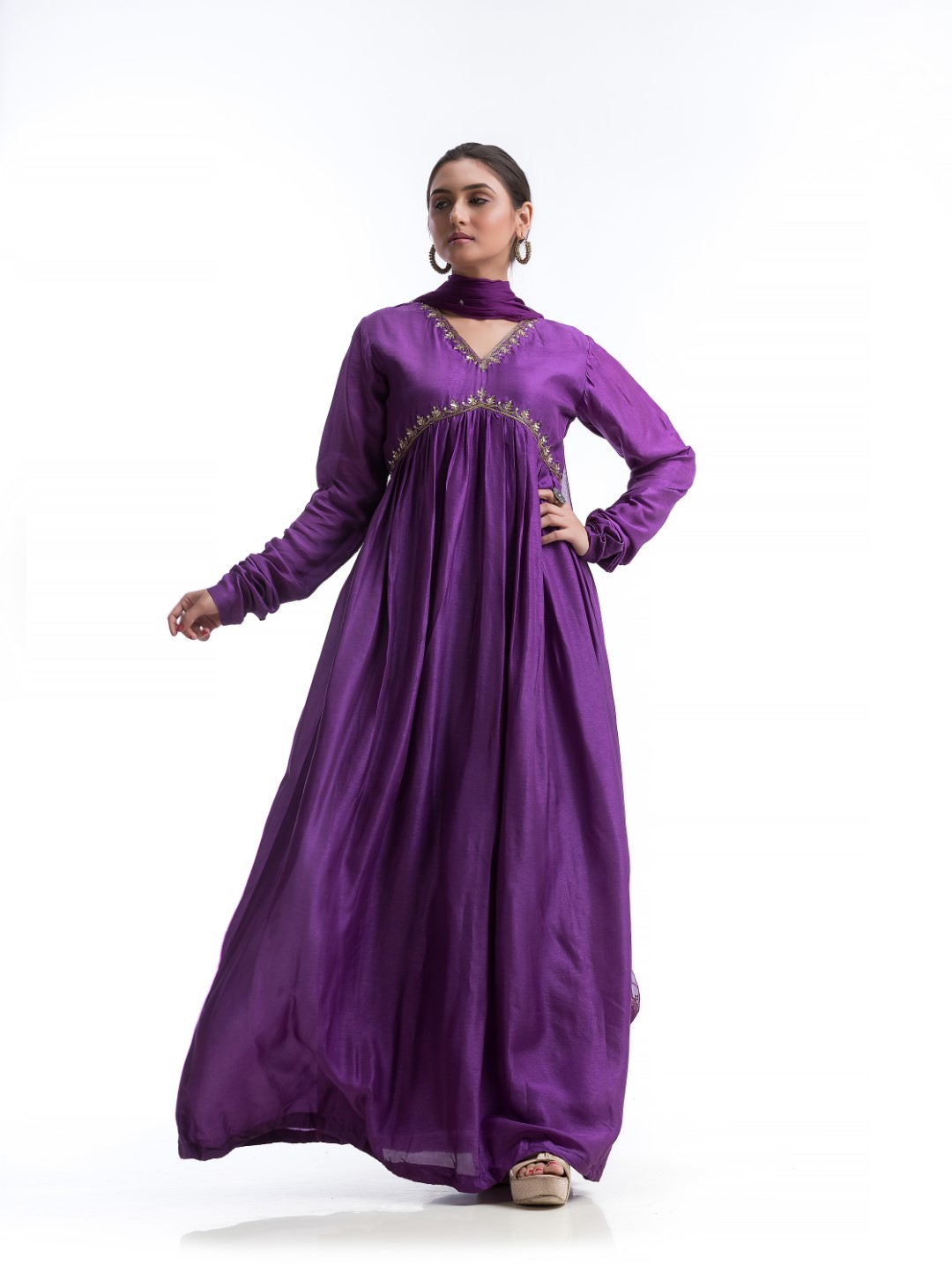 Signature Rich Purple Long Anarkali Gown