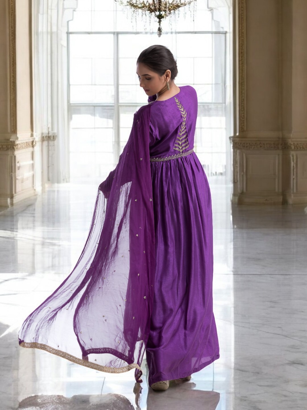 Signature Rich Purple Long Anarkali Gown